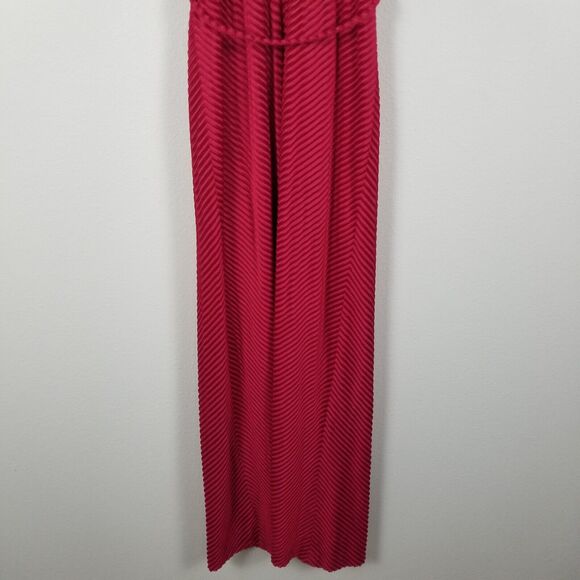 Jerell Of Texas Wine Red Chenille 70s Vintage Disco Maxi Dress Size Small/13 - Picture 13 of 16